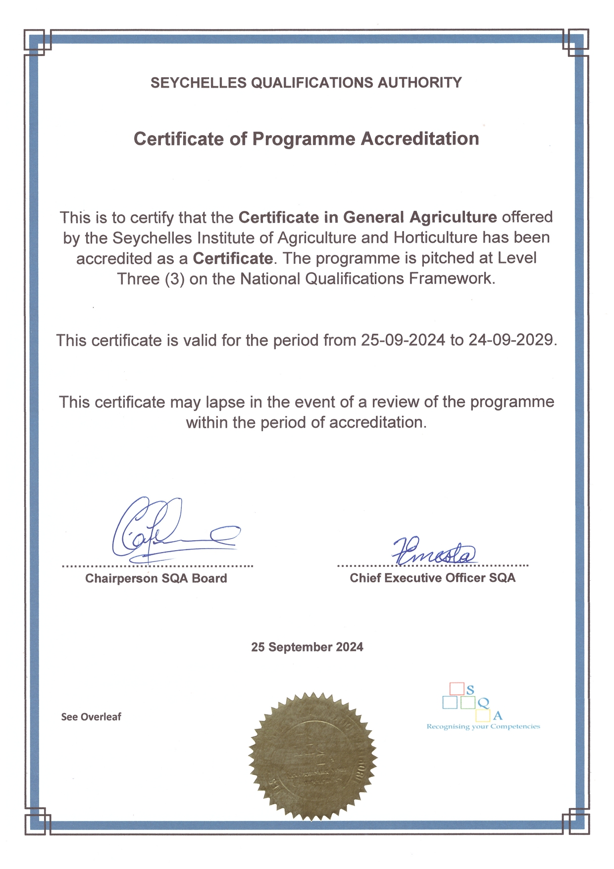 4.Certificate of Programme Accreditation- Certificate in General Agriculture_page-0001
